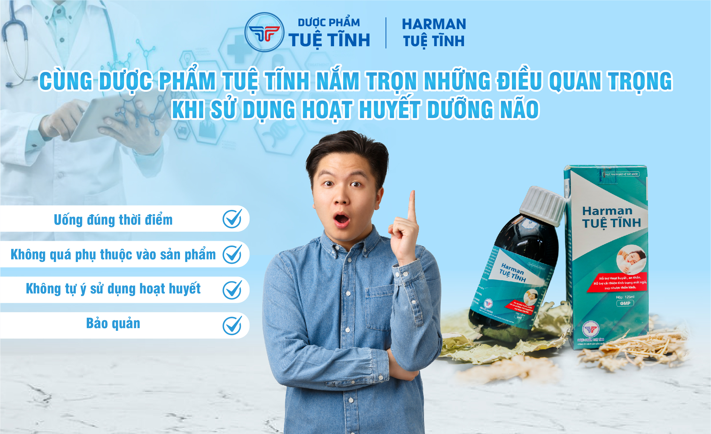 Cùng Dược phẩm Tuệ Tĩnh nắm trọn những điều quan trọng khi sử dụng hoạt huyết dưỡng não